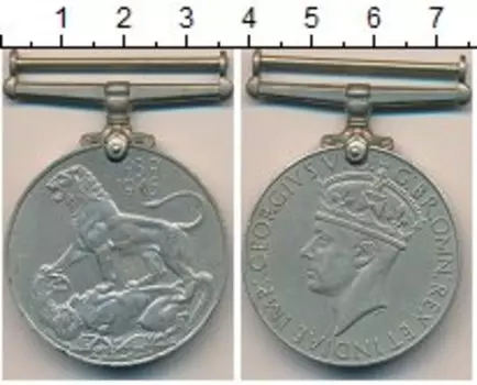 Медаль Англии Медно-никель Георг VI, За Вторую Мировую войну 1939-1945 гг