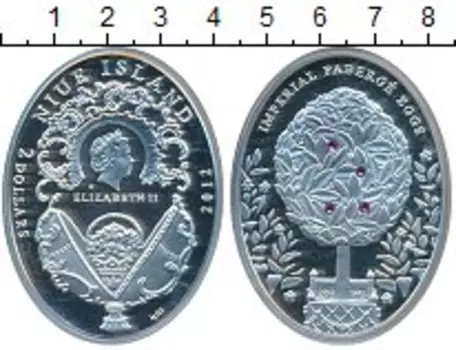 Монета 2 доллара Ниуэ 2012 года Серебро Елизавета II