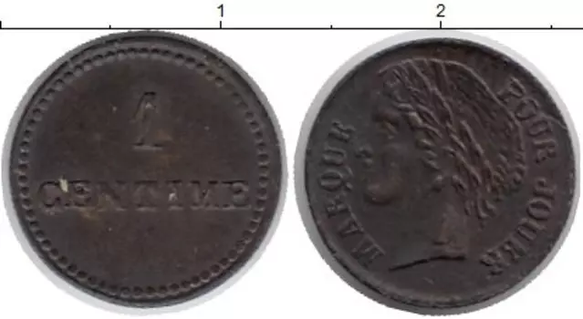 Монета жетон Франции Медь Спиель марка