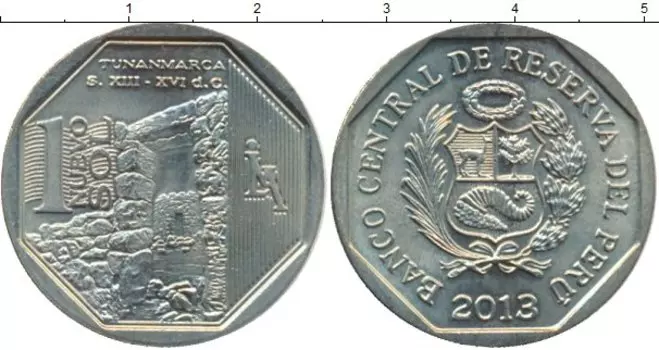 Монета соль Перу 2013 года Медно-никель Богатство и гордость Перу,Тунанмарка