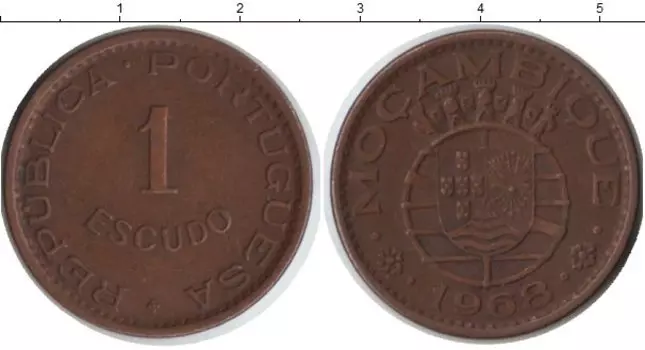 Монета эскудо Мозамбика 1968 года Медь