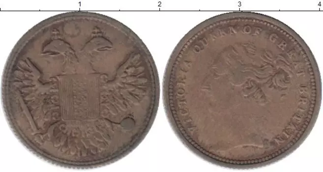 Монета Жетон Англии Латунь Виктория