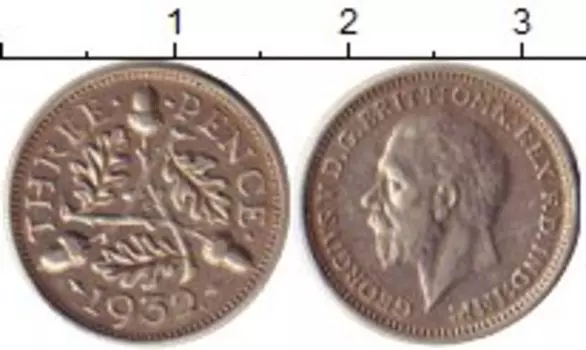Монета 3 пенса Англии 1932 года Серебро Георг V