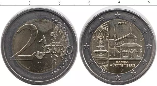 Монета 2 евро Германии 2013 года Биметалл Баден-Вюртемберг ,D