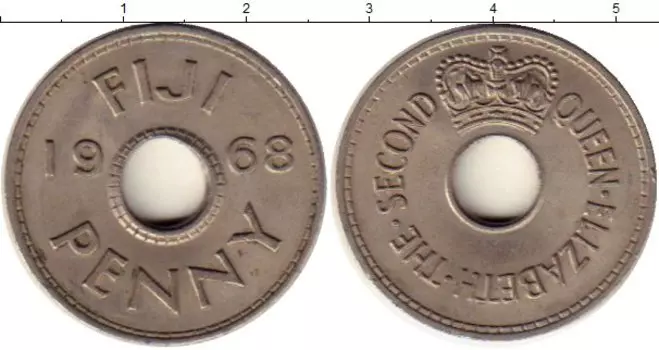 Монета пенни Фиджи 1968 года Медно-никель Елизавета II