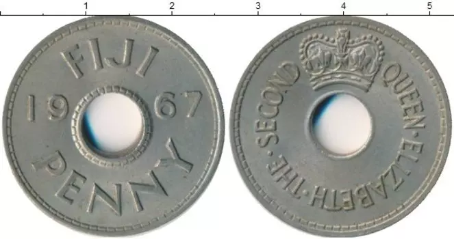 Монета пенни Фиджи 1967 года Медно-никель Елизавета II