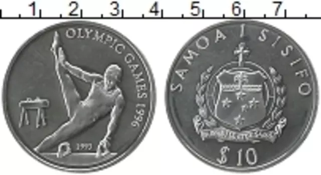 Монета 10 тала Самоа 1993 года Серебро Олимпийские игры 1996