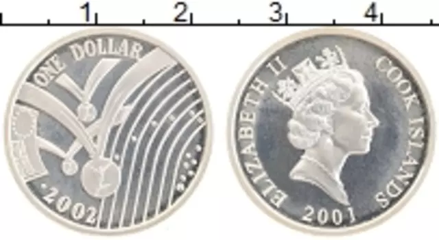 Монета доллар Островов Кука 2002 года Серебро Елизавета II