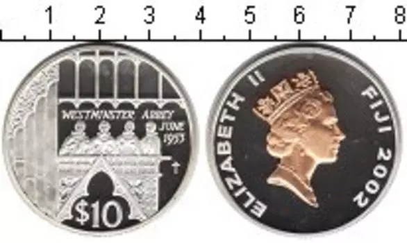 Монета 10 долларов Фиджи 2002 года Серебро Елизавета II