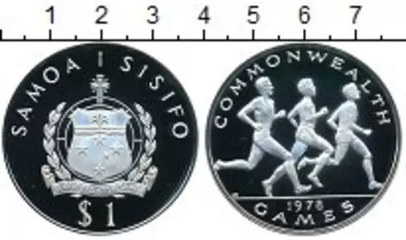 Монета тала Самоа 1978 года Серебро Игры содружества наций 1978