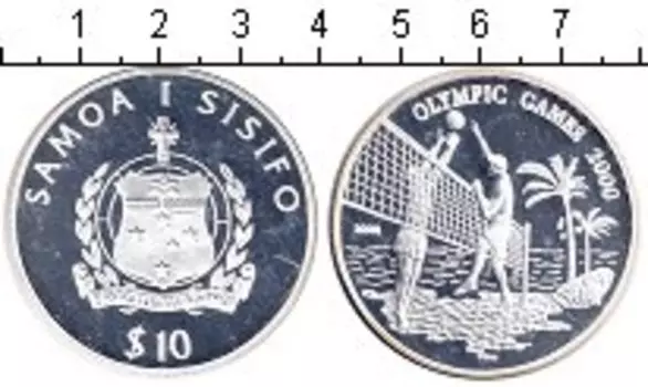 Монета 10 тала Самоа 2000 года Серебро Олимпиада-2000 в Сиднее