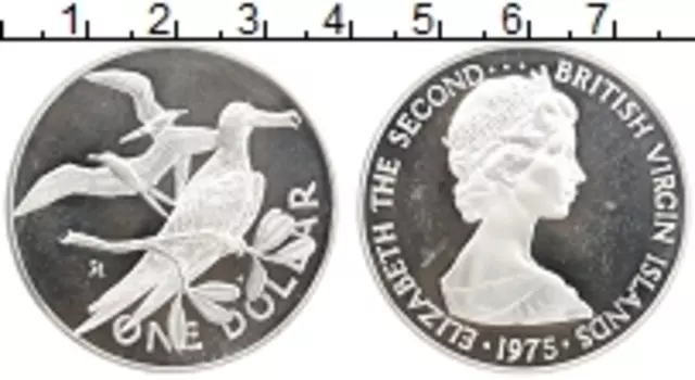 Монета доллар Виргинских островов 1975 года Елизавета II