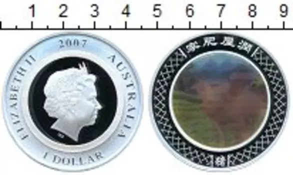 Монета доллар Австралии 2007 года Серебро Елизавета ii