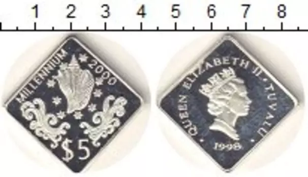 Монета 5 долларов Тувалу 1998 года Серебро Елизавета II