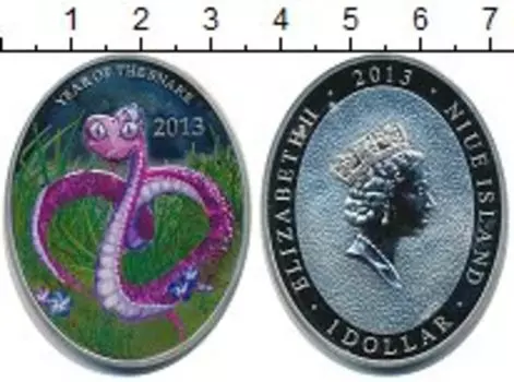 Монета доллар Ниуэ 2013 года Серебро Елизавета II