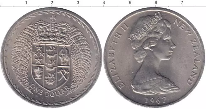 Монета доллар Новой Зеландии 1967 года Медно-никель Елизавета II