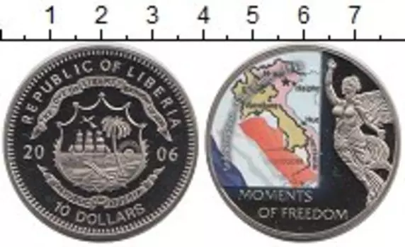 Монета 10 долларов Либерии 2006 года Медно-никель `Серия ``Моменты Свободы``