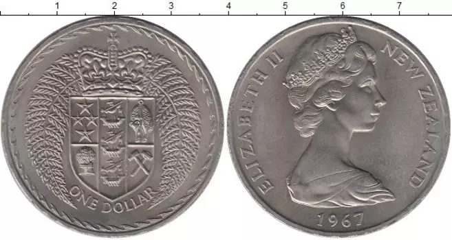 Монета доллар Новой Зеландии 1967 года Медно-никель Елизавета II