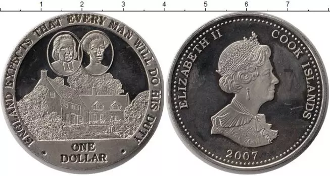 Монета доллар Островов Кука 2007 года Медно-никель Елизавета II
