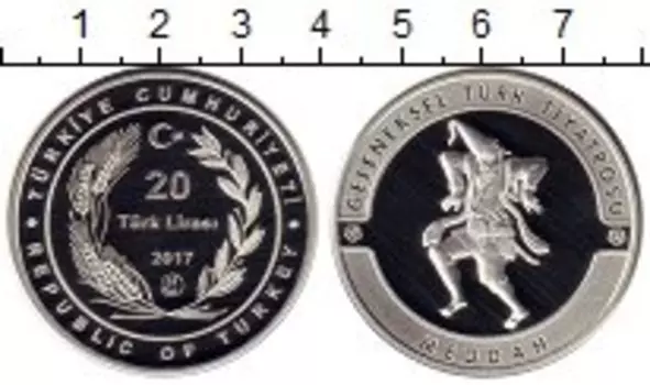 Монета 20 лир Турции 2017 года Серебро Турецкий рассказчик - Меддах