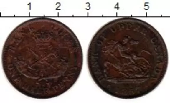 Монета 1/2 пенни Канады 1857 года Медь Токен