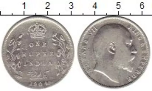 Монета рупия Индии 1904 года Серебро Эдуард VII