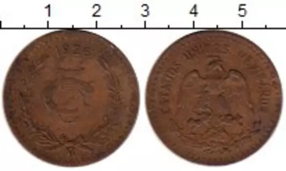 Монета 5 сентаво Мексики 1926 года Бронза