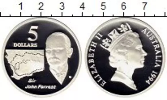Монета 5 долларов Австралии 1994 года Серебро Джон Форрест