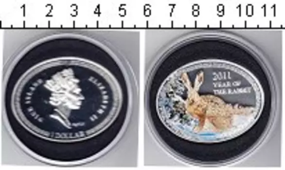 Монета доллар Ниуэ 2011 года Серебро Елизавета II