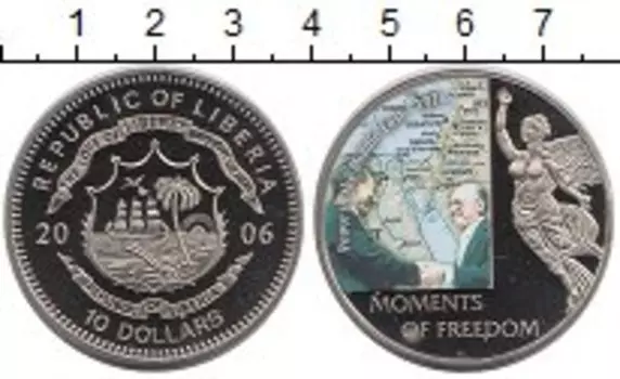 Монета 10 долларов Либерии 2006 года Медно-никель `Серия ``Моменты Свободы``