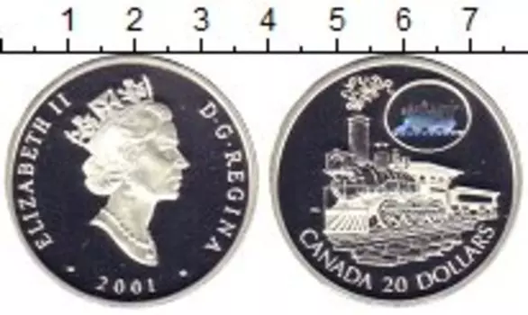 Монета 20 долларов Канады 2001 года Серебро Елизавета II
