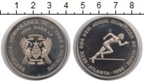 Монета 1000 добрас Сан-Томе и Принсипи 1996 года Медно-никель Олимпиада 1996 Атланта