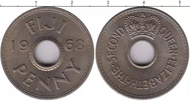 Монета пенни Фиджи 1968 года Медно-никель Елизавета II