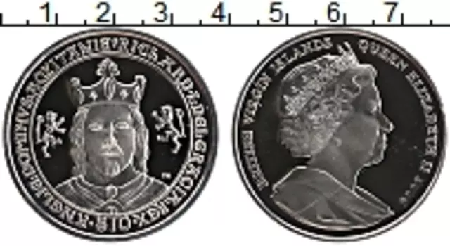 Монета 10 долларов Виргинских островов 2008 года Серебро Елизавета II