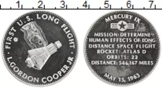 Медаль Америки Серебро Космос, MERCURY 9