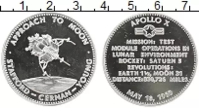 Медаль Америки Серебро Космос, APOLLO 10