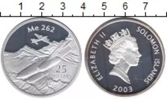 Монета 25 долларов Соломоновых островов 2003 года Серебро Елизавета II
