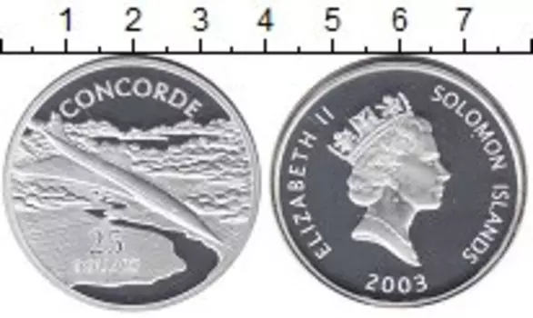 Монета 25 долларов Соломоновых островов 2003 года Серебро Елизавета II