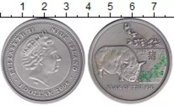 Монета доллар Ниуэ 2006 года Серебро Елизавета II