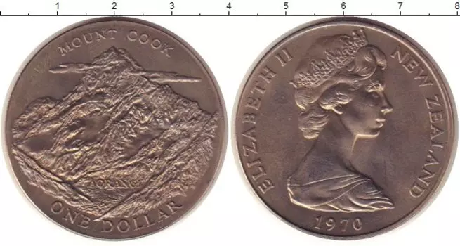 Монета доллар Новой Зеландии 1970 года Медно-никель Елизавета II