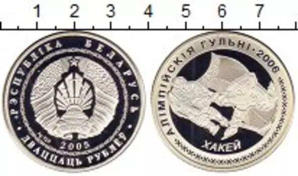 Монета 20 рублей Беларуси 2005 года Серебро Олимпийские Игры-2006