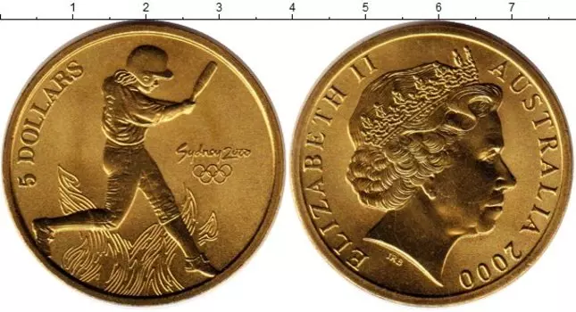Монета 5 долларов Австралии 2000 года Латунь Олимпийские игры в Сиднее