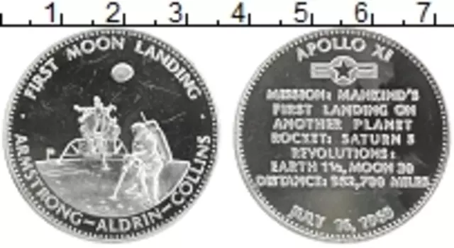Медаль Америки Серебро Космос, APOLLO 11