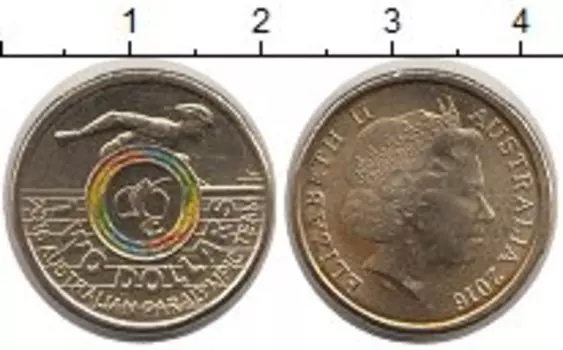 Монета 2 доллара Австралии 2016 года Латунь Тампопечать