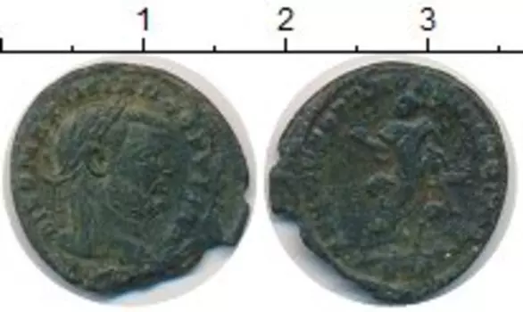 Монета фоллис Древнего Рима Бронза Редкая монета для императора Максимиана 295-296 (Малый фолис)