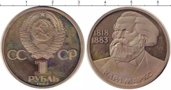 Монета рубль СССР 1983 года Медно-никель Новодел