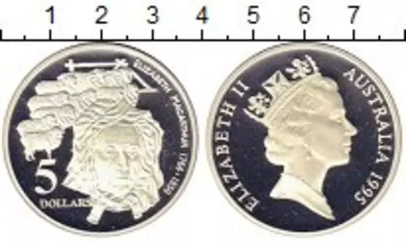 Монета 5 долларов Австралии 1995 года Серебро Елизавета II