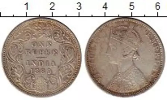 Монета рупия Индии 1889 года Серебро Виктория