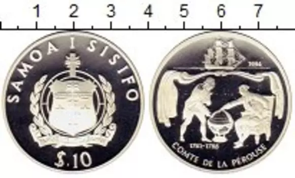 Монета 10 долларов Самоа 1994 года Серебро Пероуз Корабль