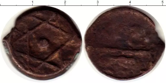 Монета фалус Марокко 1868 года Медь